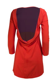 Maje - Pink & Orange Color Block Low Back Dress Sz 4 - Current Boutique