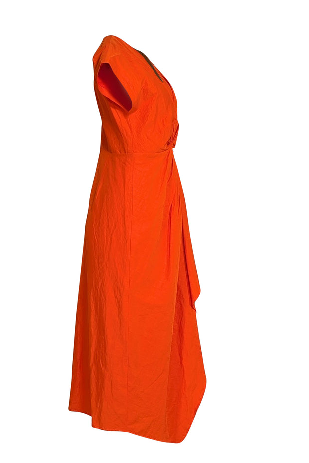 The Fold - Orange Twist Knot Maxi Dress Sz 6 - Current Boutique