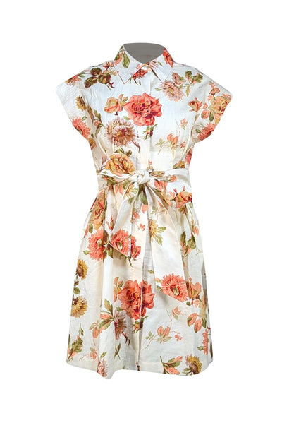 Tuckernuck - Butter Yellow Floral Short Sleeve Dress Sz S - Current Boutique