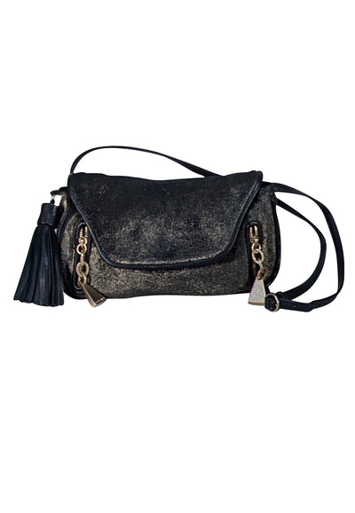 See by Chloe - Black & Gold Metallic Iridescent Baguette Shoulder Bag - Current Boutique