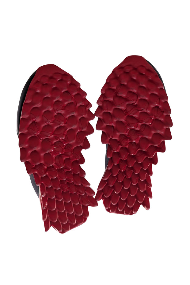 Christian Louboutin - Black w/Red Trim Slip On Sneakers Sz 7 - Current Boutique