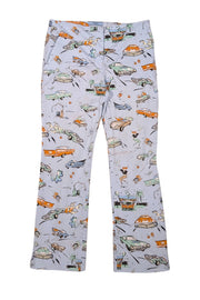 Prada - Pale Blue Vintage Car Print Spring 2012 Capris Sz 6