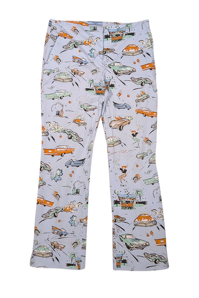 Prada - Pale Blue Vintage Car Print Spring 2012 Capris Sz 6