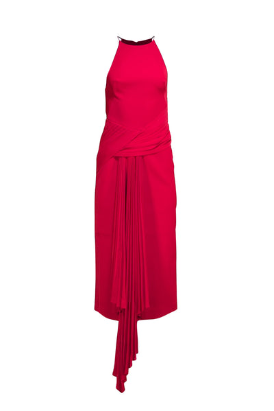 Acler - Red Sleeveless Pleated Detail Dress Sz 2 - Current Boutique
