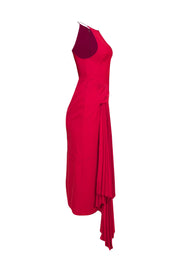 Acler - Red Sleeveless Pleated Detail Dress Sz 2 - Current Boutique