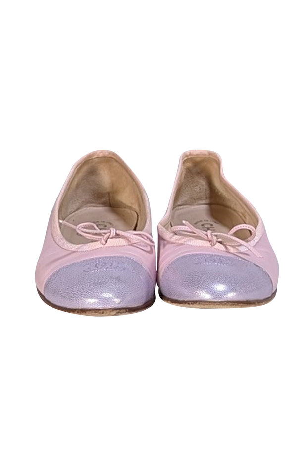 Chanel - Blush & Metallic Pink Leather Ballet Flats Sz 8