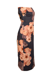 Ted Baker - Navy & Pink Floral Off The Shoulder Dress Sz 6