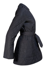 Burberry - Black Quilted Button Front Jacket Sz S - Current Boutique