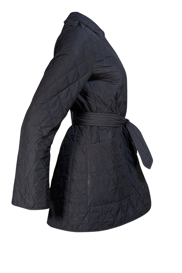 Burberry - Black Quilted Button Front Jacket Sz S - Current Boutique