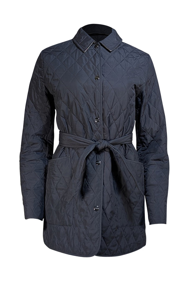 Burberry - Black Quilted Button Front Jacket Sz S - Current Boutique