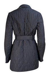 Burberry - Black Quilted Button Front Jacket Sz S - Current Boutique