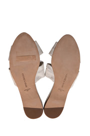 Veronica Beard - White Leather Slide Sandals Sz 5 - Current Boutique