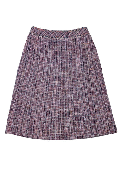 Chanel - Purple, Pink, Cream, Grey, & Red Tweed Skirt Sz 2 - Current Boutique