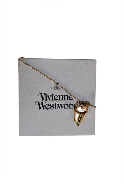 Vivienne Westwood - Gold Colored Bustier w/ Pearl Chain Necklace - Current Boutique