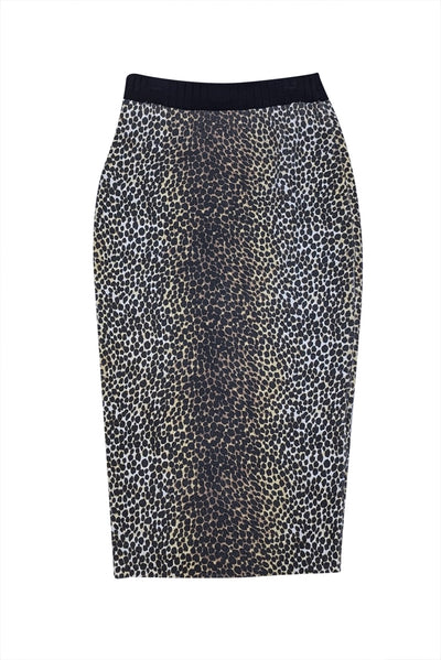 Dolce & Gabbana - Tan, Cream, & Black Leopard Print Knit Skirt Sz S - Current Boutique
