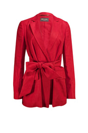 Loro Piana - Red Linen w/ Belt Blazer Sz 4 - Current Boutique