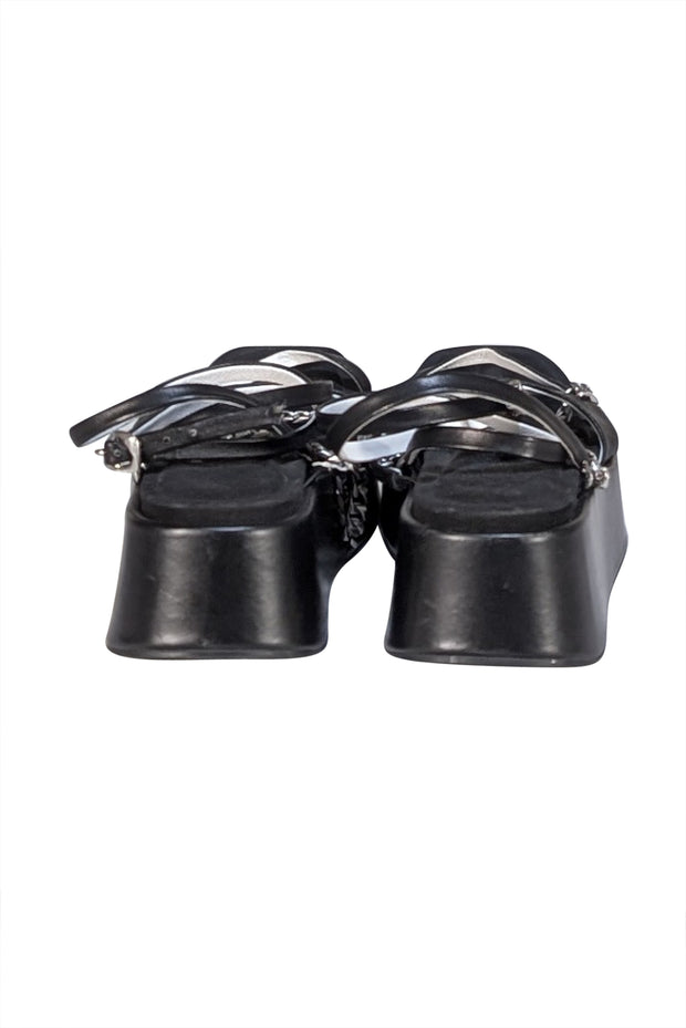 Rag & Bone - Black Platform Strappy Chain Sandals Sz 8 - Current Boutique