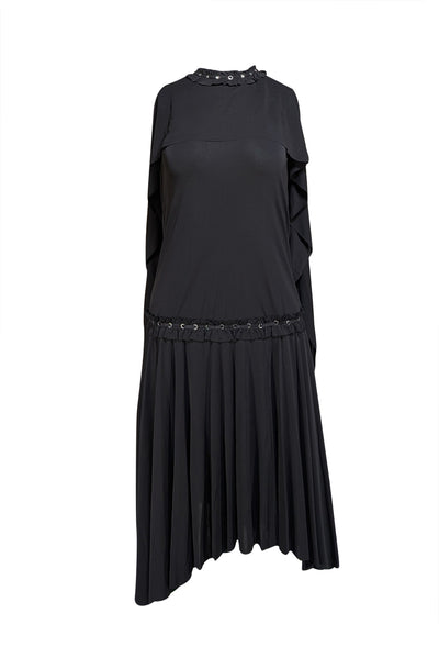 Leon Max - Black Sleeveless Draped Back Dress Sz S - Current Boutique