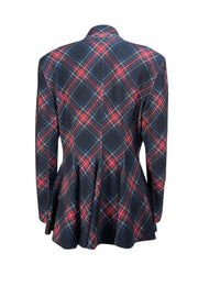 Norma Kamali - Black, Red, Green, & Blue Plaid Pullover Blazer Sz L