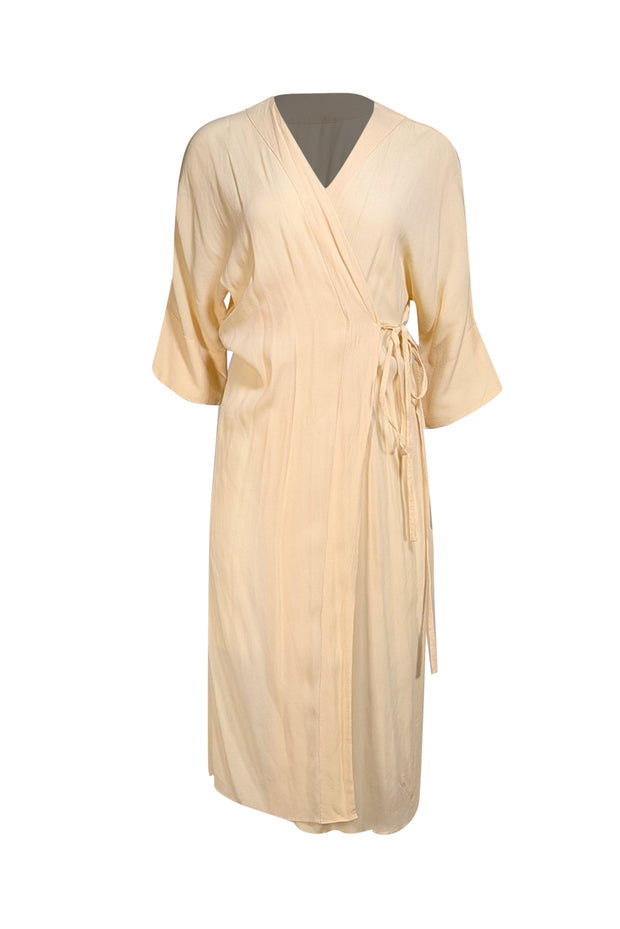 Haight - Butter Yellow Wrap Midi Dress Sz P - Current Boutique