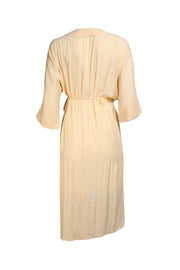 Haight - Butter Yellow Wrap Midi Dress Sz P - Current Boutique