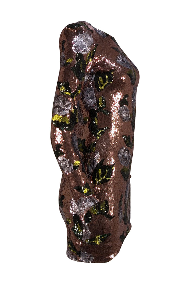 Helsi - Rose Gold, Blue, & Green Sequin Dress Sz M - Current Boutique