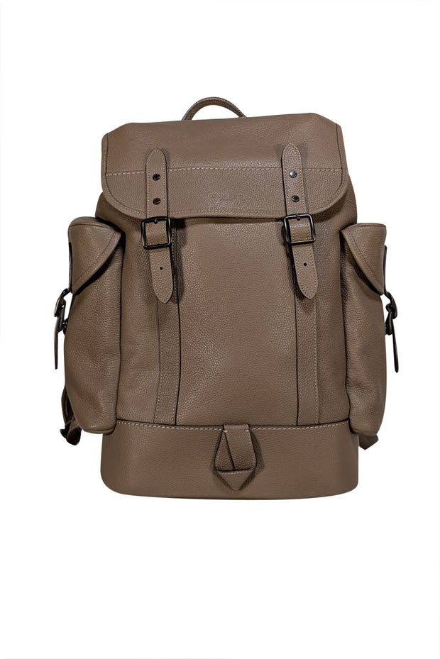 Coach - Taupe Brown Pebbled Leather Large Backpack Coach - Taupe Brown Pebbled Leather Large Backpack