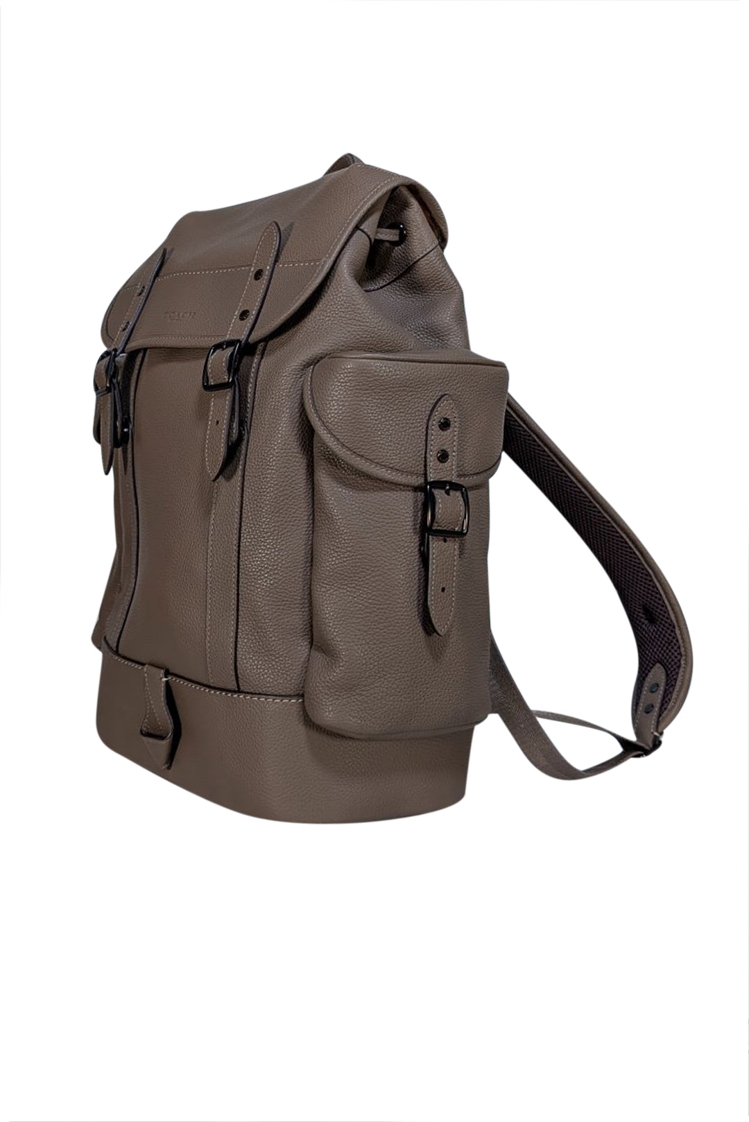 Coach - Taupe Brown Pebbled Leather Large Backpack