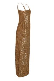 No Pise La Grama - Gold Sequin Sleeveless Midi Dress Sz 8 - Current Boutique