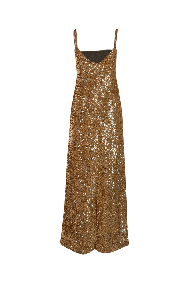 No Pise La Grama - Gold Sequin Sleeveless Midi Dress Sz 8 No Pise La Grama - Gold Sequin Sleeveless Midi Dress Sz 8