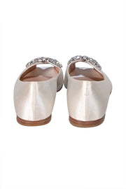 Aruna Seth - Ivory Satin Carrie Butterfly Flats Sz 10