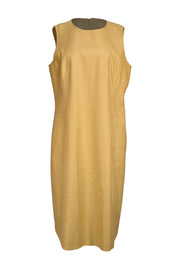 Lafayette 148 - Green Silk & Wool Blend Sleeveless Sheath Dress Sz 12 - Current Boutique