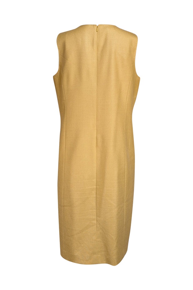 Lafayette 148 - Green Silk & Wool Blend Sleeveless Sheath Dress Sz 12 - Current Boutique