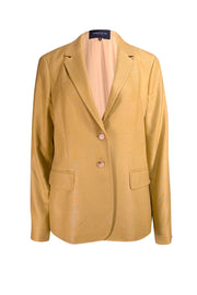 Lafayette 148 - Green Silk & Wool Blend Blazer Sz 12 - Current Boutique