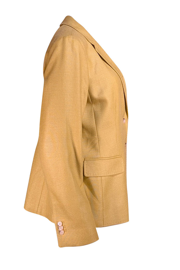 Lafayette 148 - Green Silk & Wool Blend Blazer Sz 12 - Current Boutique