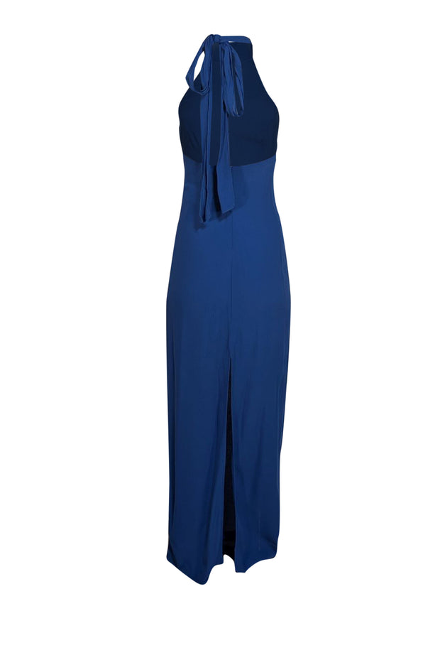 reformation blue halter dress bridal headband
