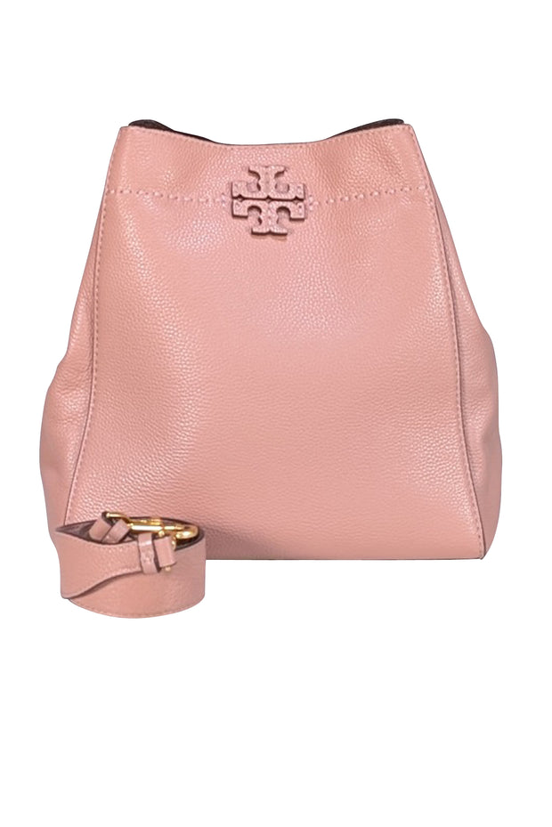 Tory Burch - Nude Pink Pebbled Leather Shoulder Bag - Current Boutique