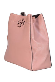 Tory Burch - Nude Pink Pebbled Leather Shoulder Bag - Current Boutique