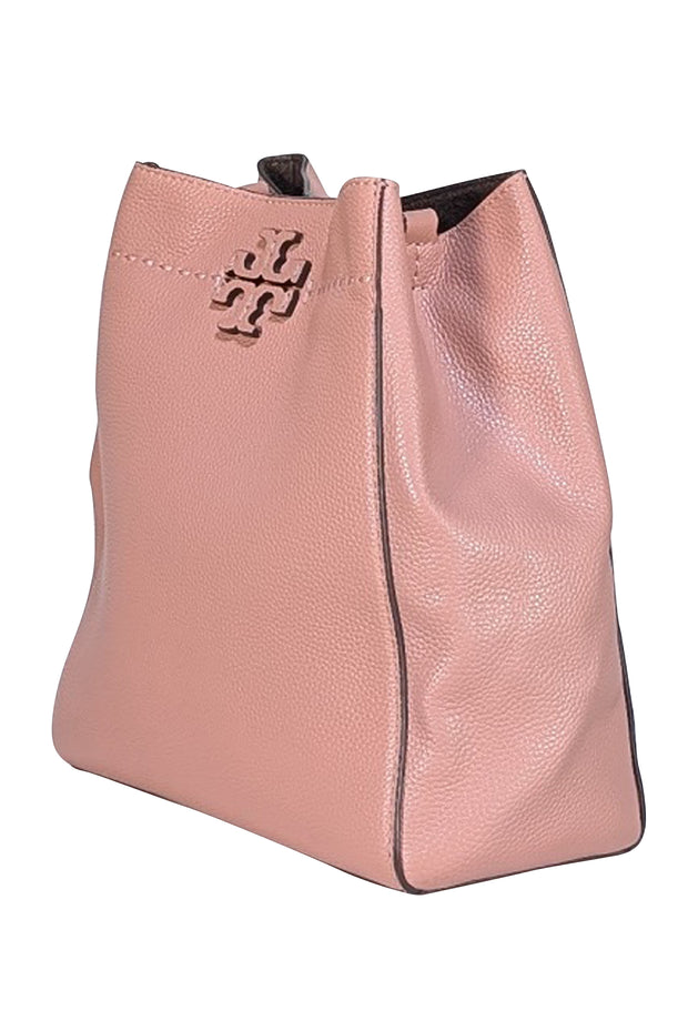 Tory Burch - Nude Pink Pebbled Leather Shoulder Bag - Current Boutique