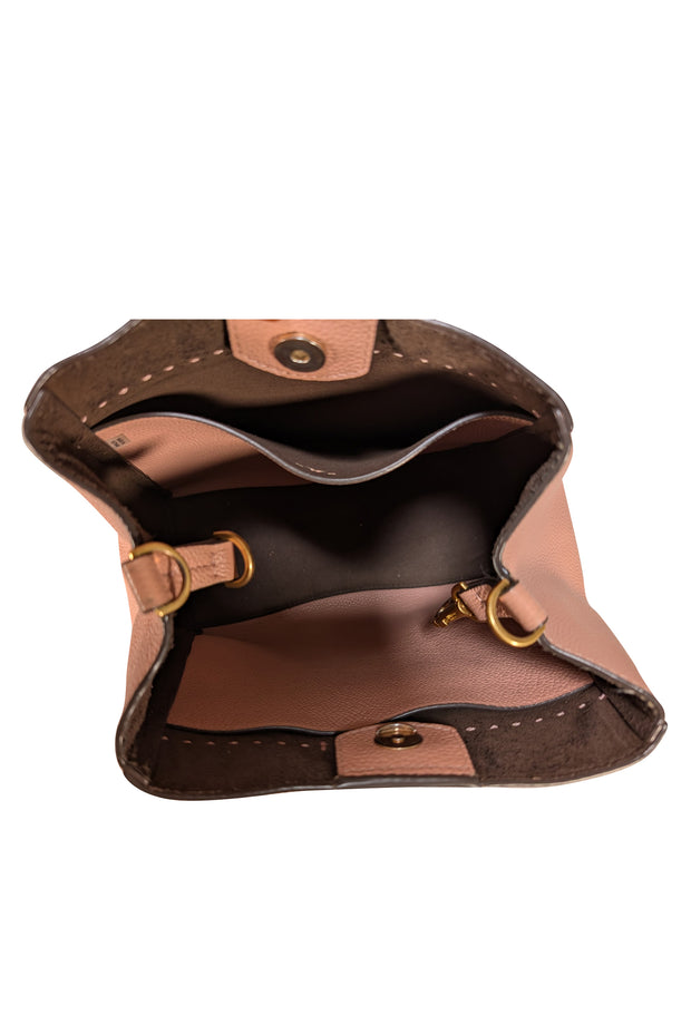 Tory Burch - Nude Pink Pebbled Leather Shoulder Bag - Current Boutique