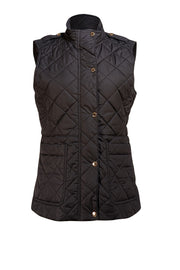 Burberry - Black Quilted Vest Sz M - Current Boutique
