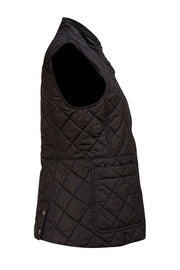 Burberry - Black Quilted Vest Sz M - Current Boutique