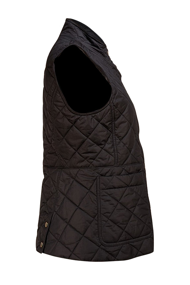 Burberry - Black Quilted Vest Sz M - Current Boutique