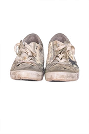 Golden Goose - Cream & Grey Graffiti Distressed Super Star Sneakers Sz 10 - Current Boutique