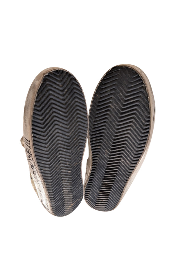 Golden Goose - Cream & Grey Graffiti Distressed Super Star Sneakers Sz 10 - Current Boutique