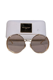 Boucheron - Gold Large Round Aviator Sunglasses - Current Boutique