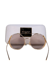 Boucheron - Gold Large Round Aviator Sunglasses - Current Boutique