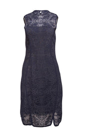 Christian Dior - Navy Lace Mini Dress Sz 6 - Current Boutique