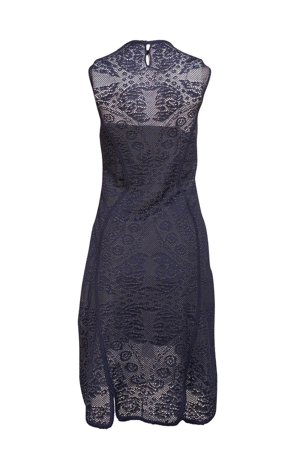 Christian Dior - Navy Lace Mini Dress Sz 6 - Current Boutique