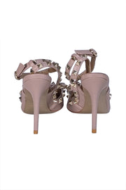 Valentino - Beige Leather Rock Stud Strappy Pumps Sz 7
